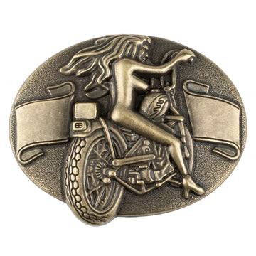 Motorcycle Girl Belt Buckle